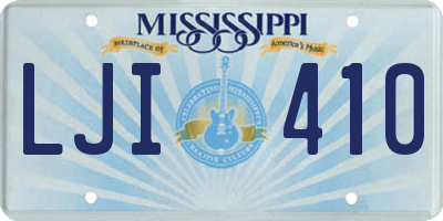 MS license plate LJI410