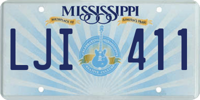 MS license plate LJI411
