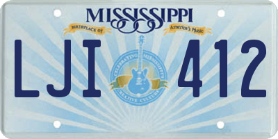 MS license plate LJI412