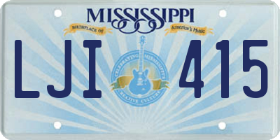 MS license plate LJI415