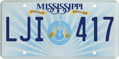 MS license plate LJI417