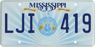 MS license plate LJI419