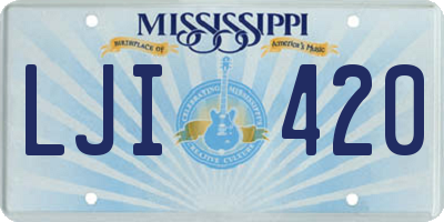 MS license plate LJI420