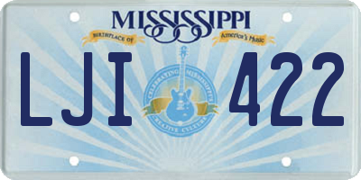 MS license plate LJI422