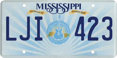 MS license plate LJI423