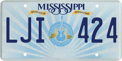 MS license plate LJI424