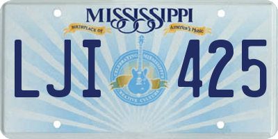 MS license plate LJI425