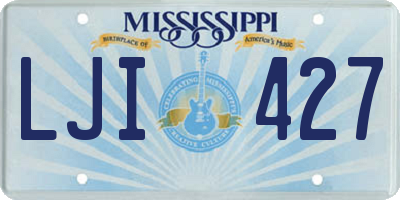 MS license plate LJI427