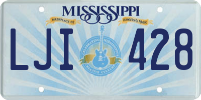 MS license plate LJI428