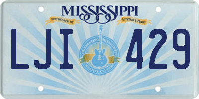MS license plate LJI429