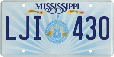 MS license plate LJI430