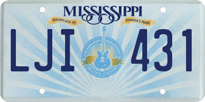 MS license plate LJI431