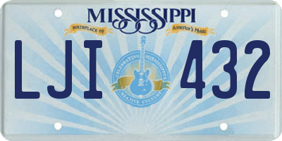MS license plate LJI432