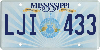 MS license plate LJI433