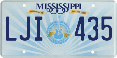 MS license plate LJI435
