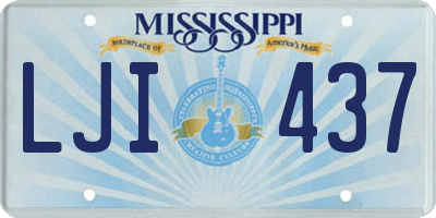 MS license plate LJI437