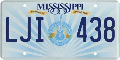 MS license plate LJI438