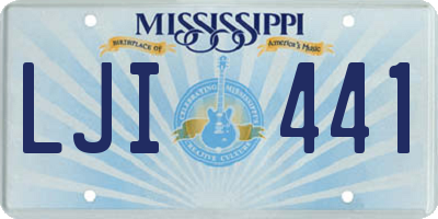MS license plate LJI441