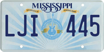 MS license plate LJI445