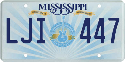 MS license plate LJI447