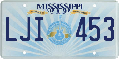 MS license plate LJI453