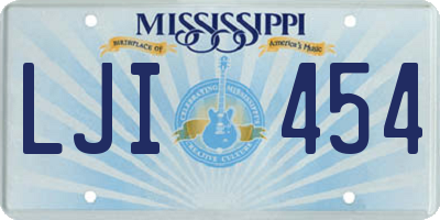 MS license plate LJI454