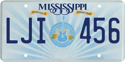 MS license plate LJI456