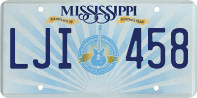 MS license plate LJI458