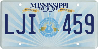 MS license plate LJI459
