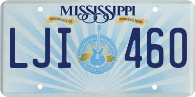 MS license plate LJI460