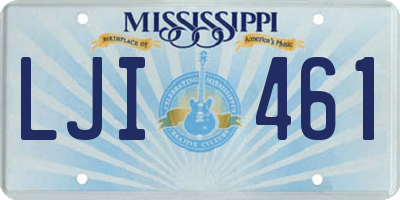 MS license plate LJI461