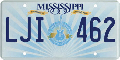MS license plate LJI462