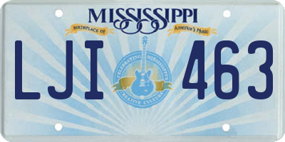 MS license plate LJI463
