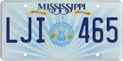 MS license plate LJI465