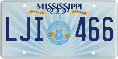 MS license plate LJI466