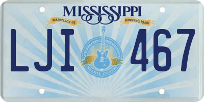 MS license plate LJI467