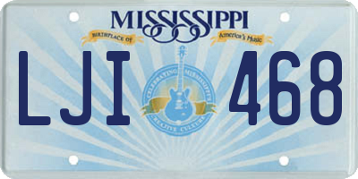 MS license plate LJI468