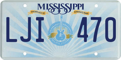 MS license plate LJI470