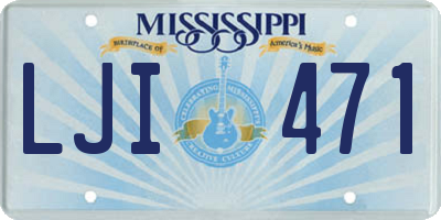 MS license plate LJI471