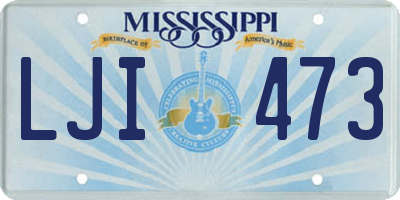MS license plate LJI473