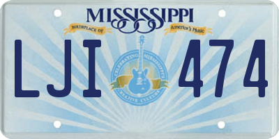 MS license plate LJI474