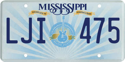 MS license plate LJI475