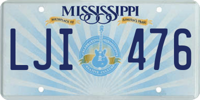 MS license plate LJI476