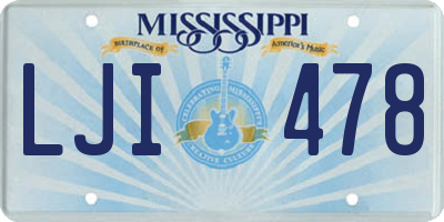MS license plate LJI478