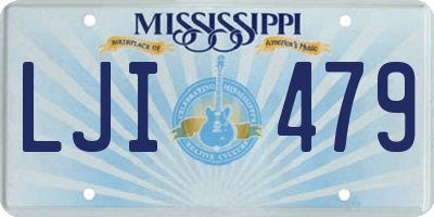 MS license plate LJI479