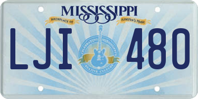 MS license plate LJI480