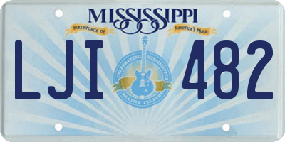 MS license plate LJI482