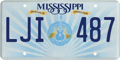 MS license plate LJI487