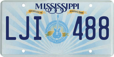 MS license plate LJI488
