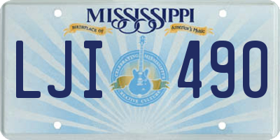 MS license plate LJI490